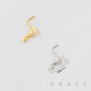 CZ DANGLE BUTTERFLY 316L SURGICAL STEEL L-SHAPE NOSE RING CZ DANGLE BUTTERFLY 316L SURGICAL STEEL L-SHAPE NOSE RING